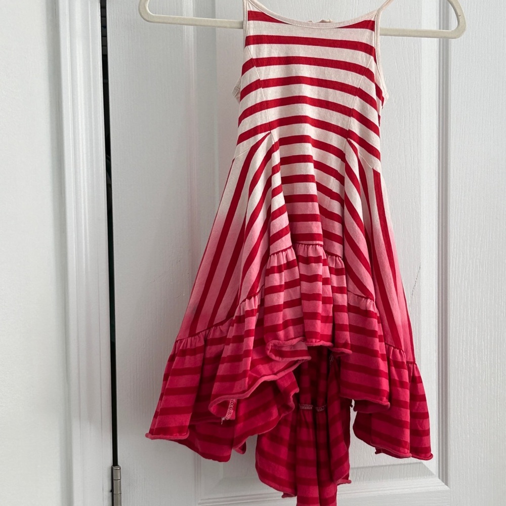Paper Wings Girls Boutique Hi Low Ombré Dip Dyed Dress 4th of July